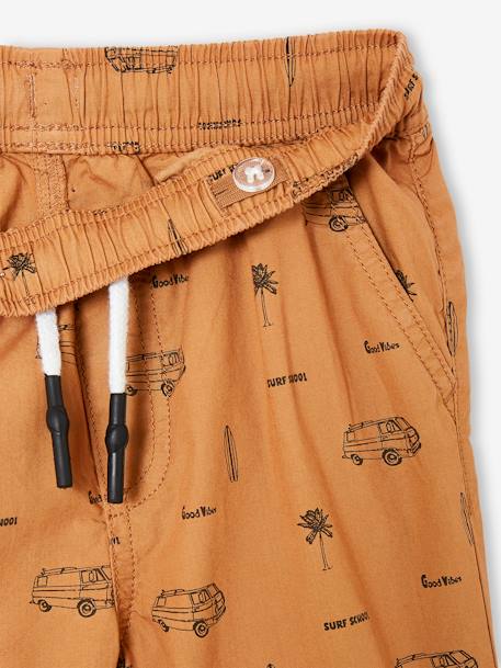 Bermudas estampadas, para menino avelã 