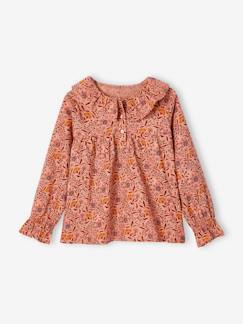 Menina 2-14 anos-Blusas, camisas-Blusa estampada às flores, para menina