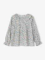 Blusa estampada às flores, para menina cru+rosa+verde-abeto+verde-água 