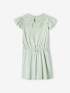 Vestido com bordado inglês, para menina malva+ROSA ESCURO LISO+rosa-pálido+verde-água 