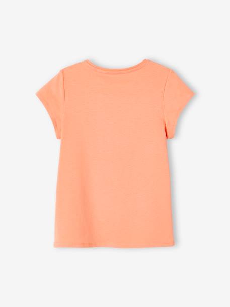T-shirt com mensagem, para menina baunilha+coral+marinho+morango+rosa-bombom+verde-abeto+vermelho 
