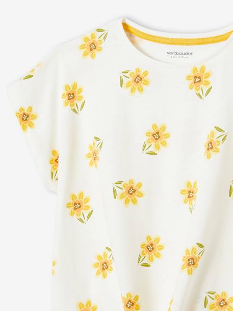 T-shirt estampada, com laço fantasia, para menina baunilha+caqui+cru+ROSA MEDIO ESTAMPADO+verde 