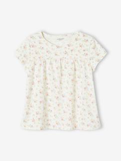 Menina 2-14 anos-T-shirts-T-shirt modelo blusa às flores, para menina