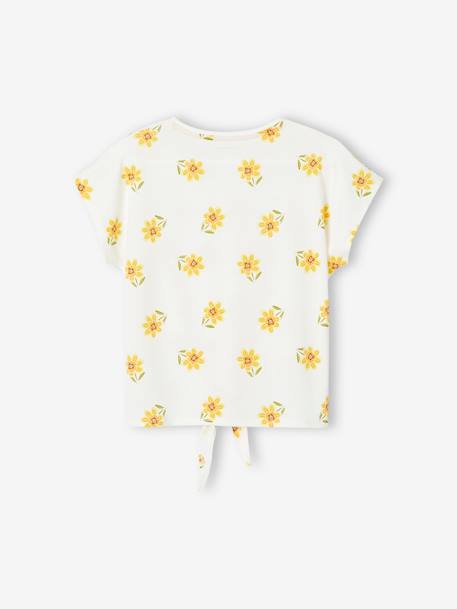 T-shirt estampada, com laço fantasia, para menina baunilha+caqui+cru+marinho+ROSA MEDIO ESTAMPADO 