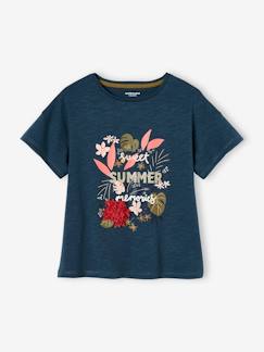 Menina 2-14 anos-T-shirt com detalhes em relevo e irisados, para menina