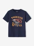 T-shirt dinossauro, para menino azul-noite+bege 