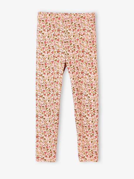 Leggings estampadas, para menina azul-céu+chocolate+cru+rosa-nude+verde-acinzentado 