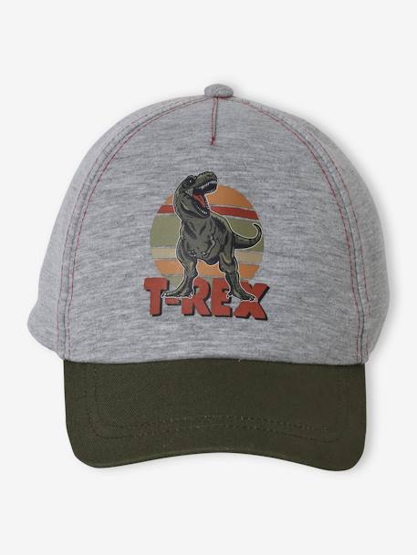 Boné T-Rex, para menino cinza mesclado 