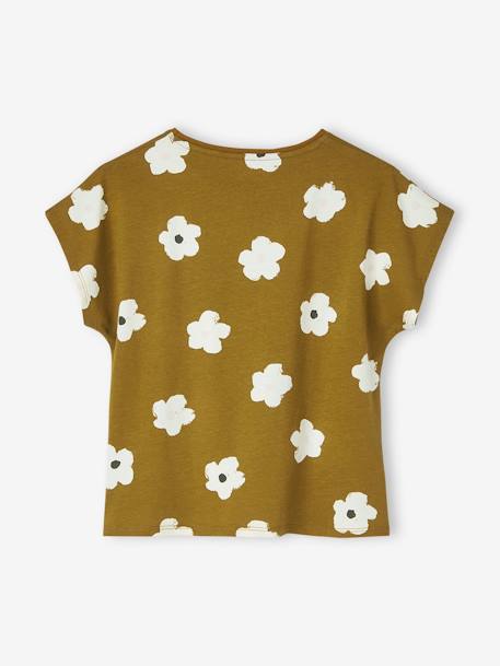 T-shirt estampada, com laço fantasia, para menina baunilha+caqui+cru+ROSA MEDIO ESTAMPADO+verde 