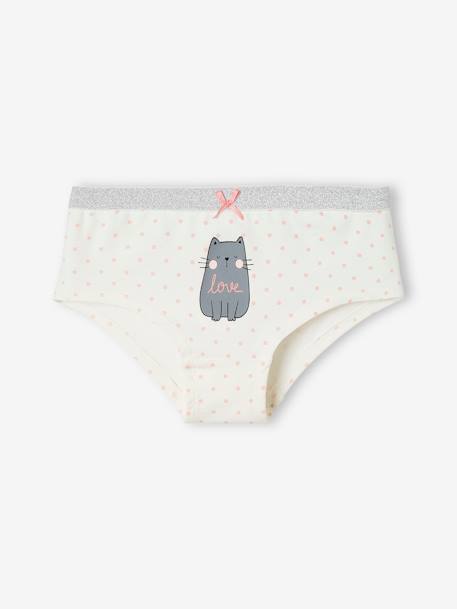 Lote de 3 shorties gatos, para menina cinza mesclado 