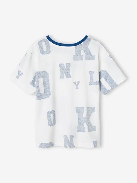 T-shirt com letras grandes, para menino branco 