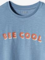 T-shirt com mensagem Bee cool, para menino azul-céu 