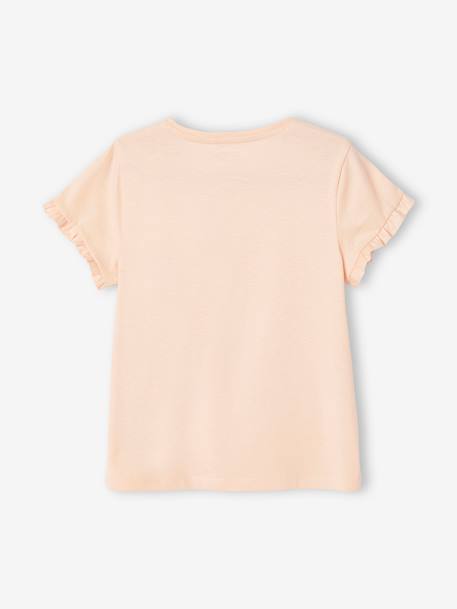 T-shirt com bicicleta, para menina BRANCO MEDIO LISO COM MOTIVO+cru+rosado+rosa-pálido+verde-água 