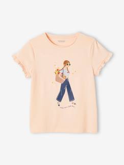 Menina 2-14 anos-T-shirts-T-shirt com bicicleta, para menina