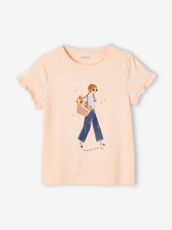 Menina 2-14 anos-T-shirts-T-shirts-T-shirt com bicicleta, para menina