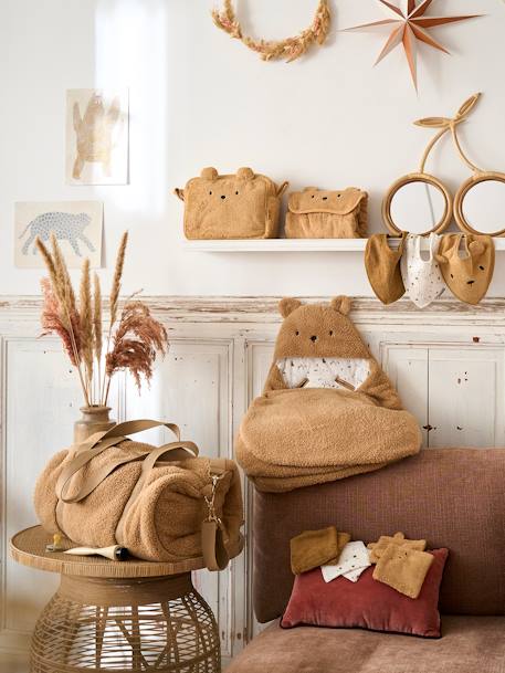 Bolsa de cuidados de higiene Urso, em turco CASTANHO CLARO LISO 