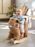 Tigre de baloiço, para bebé, em madeira FSC® AMARELO MEDIO LISO COM MOTIVO 
