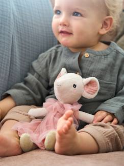 Brinquedos-Primeira idade-Bonecos-doudou, peluches e brinquedos em tecido-Ratinha com mochila para colocar o dente de leite