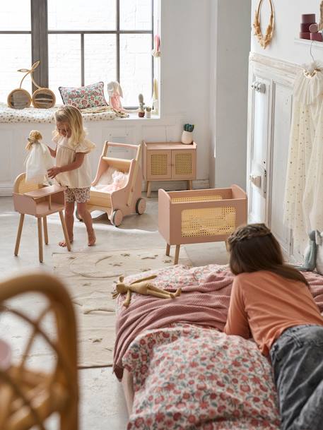 Cama de bonecas, em madeira e palhinha, ADÈLE multicolor 