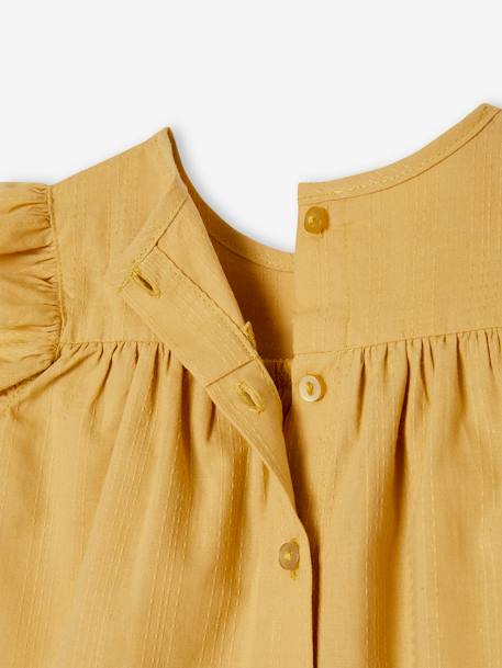 Blusa com folhos, para bebé amarelo-pálido 