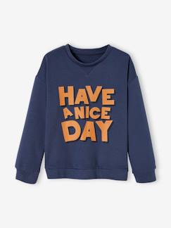 Menino 2-14 anos-Sweat com mensagem Have a nice day, para menino