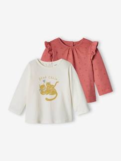 Bebé 0-36 meses-Lote de 2 camisolas basics, de mangas compridas, para bebé