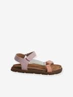 Sandálias em pele, com tiras autoaderentes, para menina lilás 