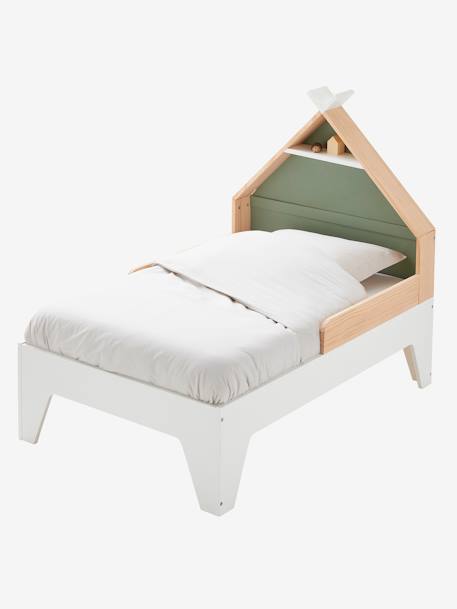 Cama evolutiva Montessori, para criança, tema Tipi branco+Groen Geel 