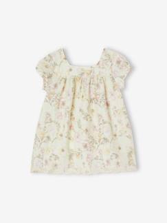 Bebé 0-36 meses-Vestido florido de mangas curtas, para bebé
