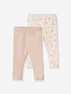 Lote de 2 leggings basic, para bebé 6306+rosado 