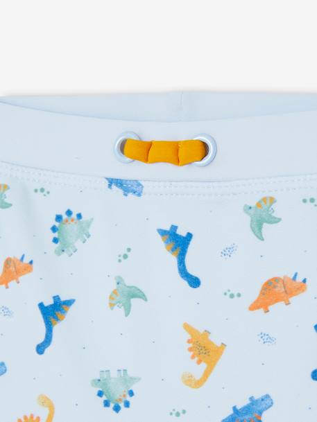 Calções de banho com dinossauros estampados, para bebé menino azul-cristalino 