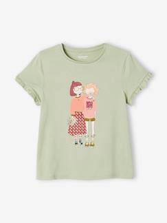 Menina 2-14 anos-T-shirts-T-shirt com bicicleta, para menina