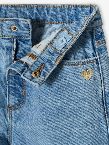 Jeans largos, bases desfiadas, para menina azul-céu+azul-ganga+ganga bleached+ganga cinzenta+stone 