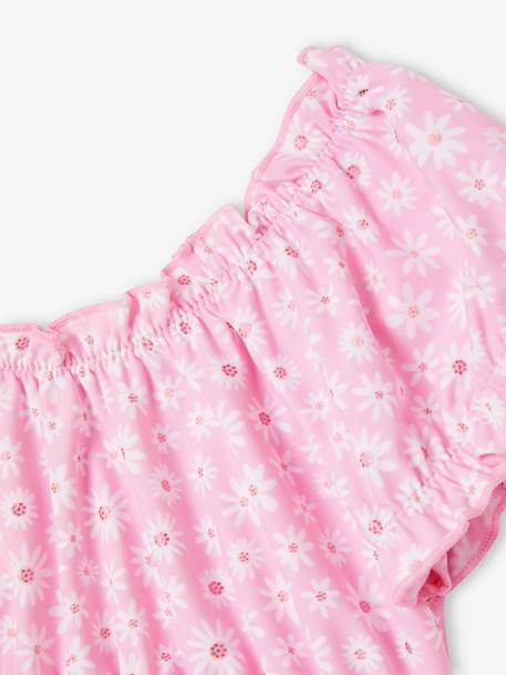 Biquíni, estampado com margaridas, para menina rosa 