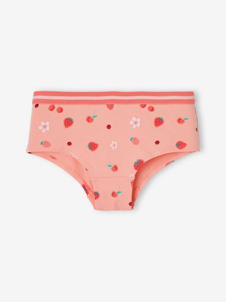 Lote de 5 shorties frutos, para menina pêssego 