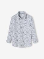 Camisa às flores e laço papillon, para menino azul estampado+verde estampado 