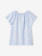 Blusa estampada com mangas borboleta, para menina azul-céu 