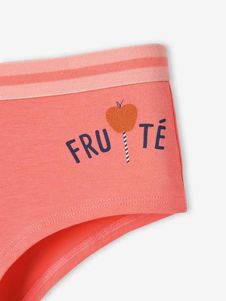 Lote de 5 shorties frutos, para menina pêssego 