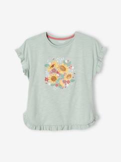 Menina 2-14 anos-T-shirts-T-shirt com folho e lantejoulas, para menina