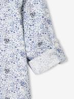 Camisa às flores e laço papillon, para menino azul estampado+verde estampado 