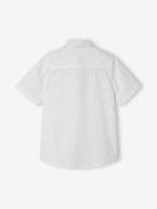 Camisa lisa, de mangas curtas, para menino branco 