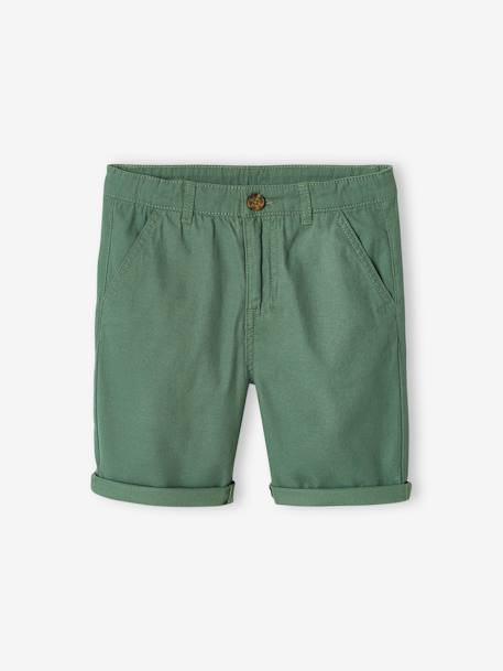 Bermudas chino, para menino AZUL MEDIO LISO COM MOTIVO+azul-acinzentado+bege+verde+vermelho 