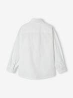 Camisa lisa, de mangas compridas, para menino branco 