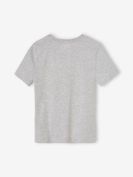 T-shirt com lantejoulas, para menino cinza mesclado+cru 