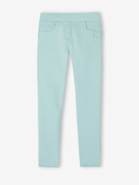 Treggings para menina alperce-rosado+amarelo-pálido+AZUL ESCURO LISO+azul-céu+caqui+malva+VERDE ESCURO LISO COM MOTIVO 