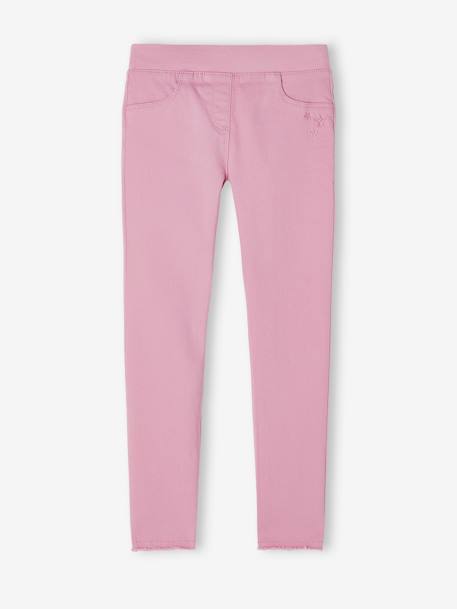 Treggings para menina alperce-rosado+amarelo-pálido+AZUL ESCURO LISO+azul-céu+caqui+malva+VERDE ESCURO LISO COM MOTIVO 