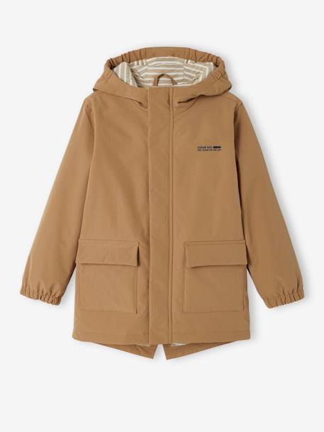 Parka leve com capuz, para menino bege 