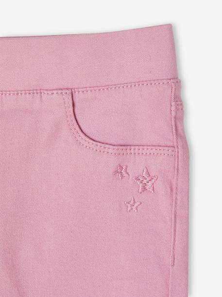 Treggings para menina alperce-rosado+amarelo-pálido+AZUL ESCURO LISO+azul-céu+caqui+malva+rosa-blush+VERDE ESCURO LISO COM MOTIVO 