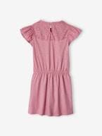 Vestido com bordado inglês, para menina malva+ROSA ESCURO LISO+rosa-pálido+verde-água 