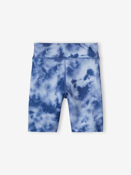 Calções técnicos, estampado tie-dye, para menina azul 